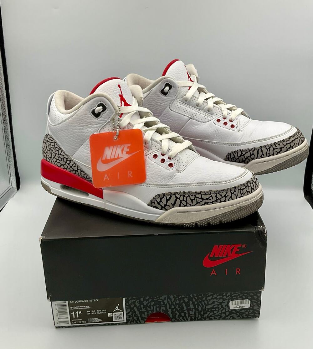 Air Jordan 3 Retro Fire Red 136064-116 M11.5 Preowned #132